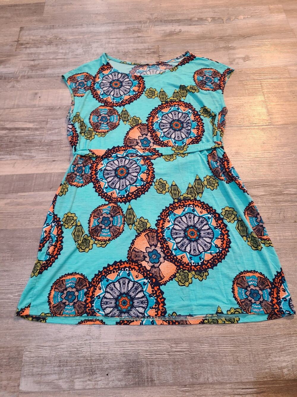 Black bead large womens mid length dress